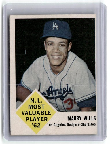 Maury Wills [N. L. MVP '62] #43 1963 Fleer card