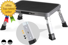 3 Levels Adjustable Folding Step Stools for Adults Sturdy Metal RV Step