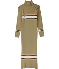 Free People Womens Sport Stripe Sweater Dress, brown, S
