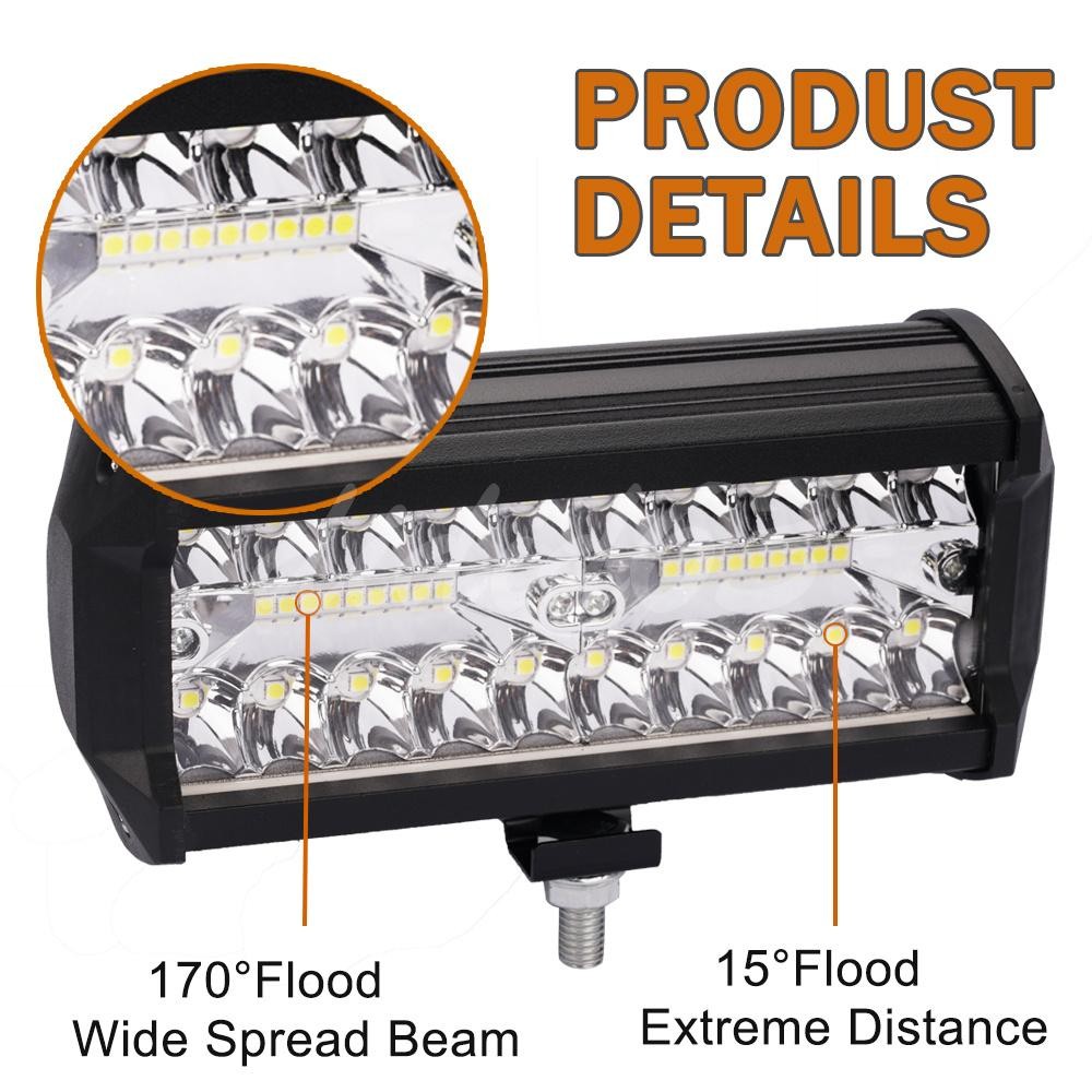 2pcs 7"inch LED Work Light Bar Flood Spot Offroad Fog Lamp For 4WD ATV SUV Truck - Thumbnail 11