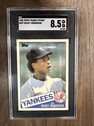 1985 Topps Traded - Rickey Henderson #49T Collector Edition Tiffany SGC 8.5!