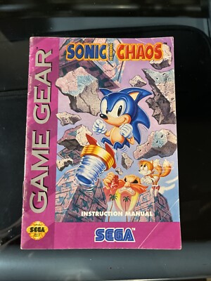 Sonic the Hedgehog Chaos Sega Game Gear Instruction Manual Booklet ONLY ...