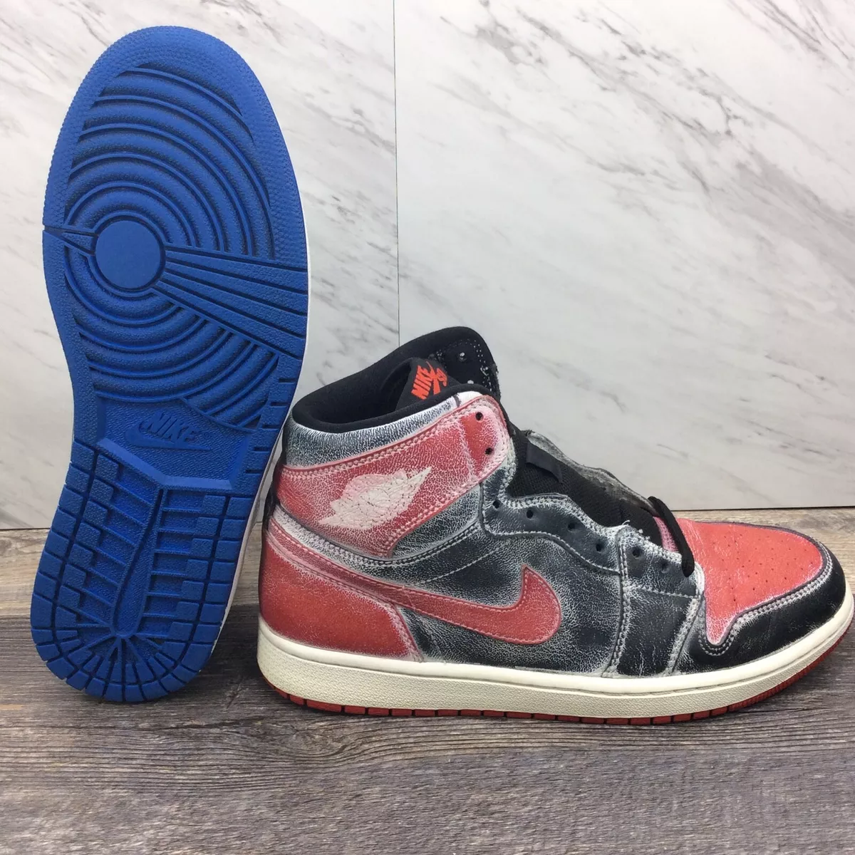 Air Jordan 1 Retro SB Lance Mountain White Red Blue Bred 653532-100 Men's 9.5