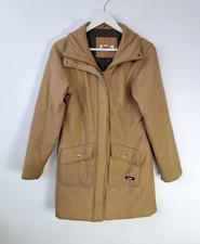 Vintage Hooch Love 5 Wool Blend Coat Womens Size 12 Y2k 90s Beige Trench Jacket