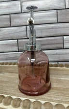 "GROW UP" Pink Rose Colored Glass Garden Water Mister