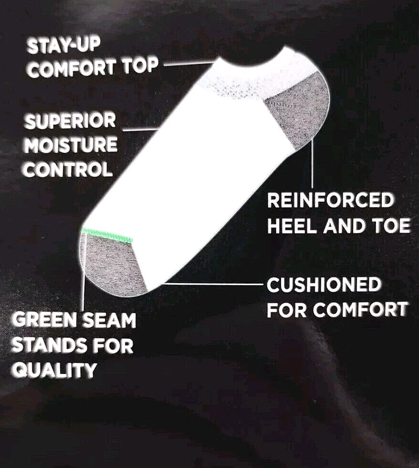 Calcetines Burlington Comfort Power No Show para hombre 10 pares grandes 6-12 negros Foto 3 de 4