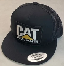 CAT DIESEL POWER Patch Trucker Hat /YP Classic 6006/5 Panel Snapback Black/Black