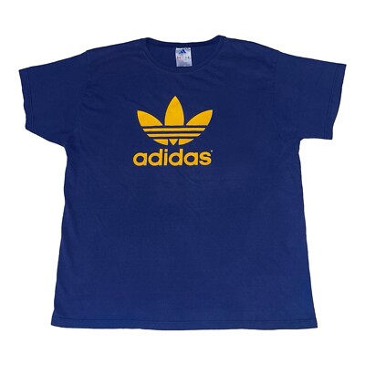 Vintage 80s 90s Adidas Trefoil Logo Stripes Double Sided T Shirt