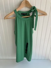 BANANA REPUBLIC Green SLEEVELESS BLOUSE WITH NECK TIE SZ SMALL NWT
