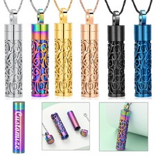 Tree of Life Cylinder Hollow Urn Pendant Cremation Jewelry for Ashes Necklace