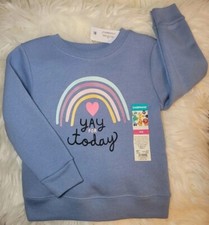 NWT  Garanimals Blue Graphic Fleece Sweatshirt  Size 18 Mths  Toddler Girl