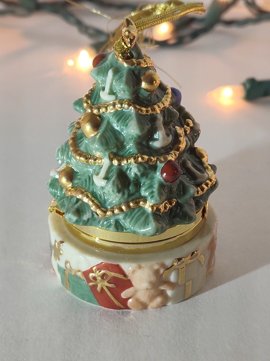 Lenox Hinged Trinket tree Box Christmas Ornament Treasure