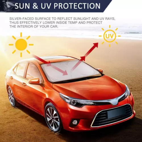 Large 63 x 33.8" Car Windshield Sunshade Foldable Sun Shade Protection US - Bild 12 von 15