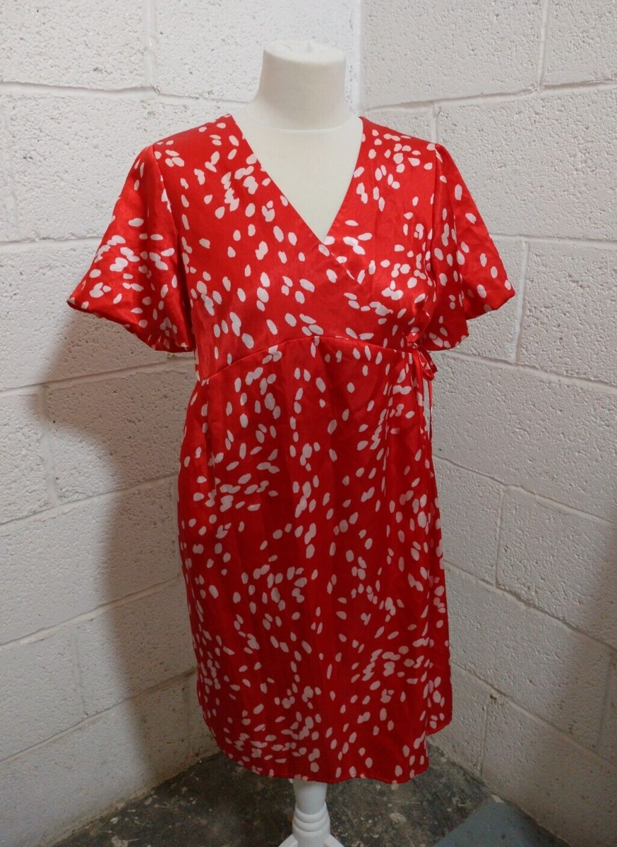 Topshop Maternity Red White Spot Wrap Over Dress Size UK 10 New with tags!