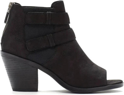 Eileen Fisher List Nubuck Open Toe Bootie Women 7.5 NWOB Zip Closure Ankle Boots