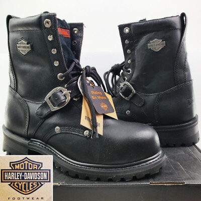 Harley Davidson Steel Toe Riding Boots Men 10 Wide Faded Glory Biker D91035 NIB