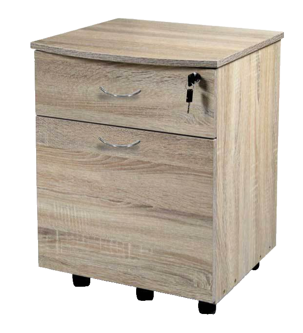 CASSETTIERA RUOTE CHIAVE SERRATURA COMODINO UFFICIO MODERNO ROVERE h55*42*40 cm