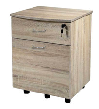 CASSETTIERA RUOTE CHIAVE SERRATURA COMODINO UFFICIO MODERNO ROVERE h55*42*40 cm