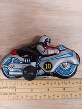 Vintage 10 TN Tin Friction Powered Motorcycle Made In Japan Tin Toy Lot