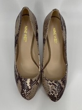 Nine West Juliette Platform Stiletto Heels Beige Snake Print Pumps Women’s Sz 6M