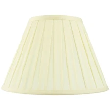 AMY Tapered Empire Drum Table Lampshade Pleated Light Shade in Cream Fabric