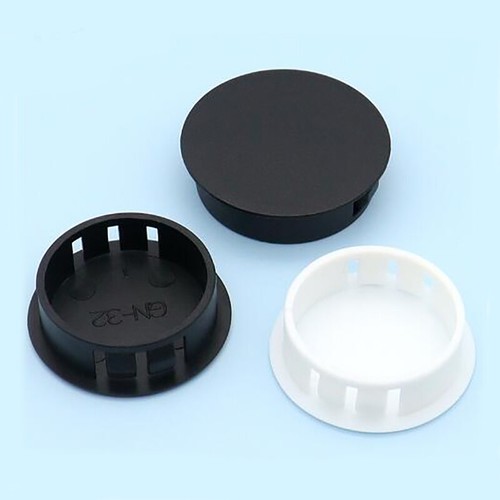Round Black/White Snap-On Plastic Hole Plug 5mm-50mm Furniture Holes Cover Caps - Picture 6 of 12