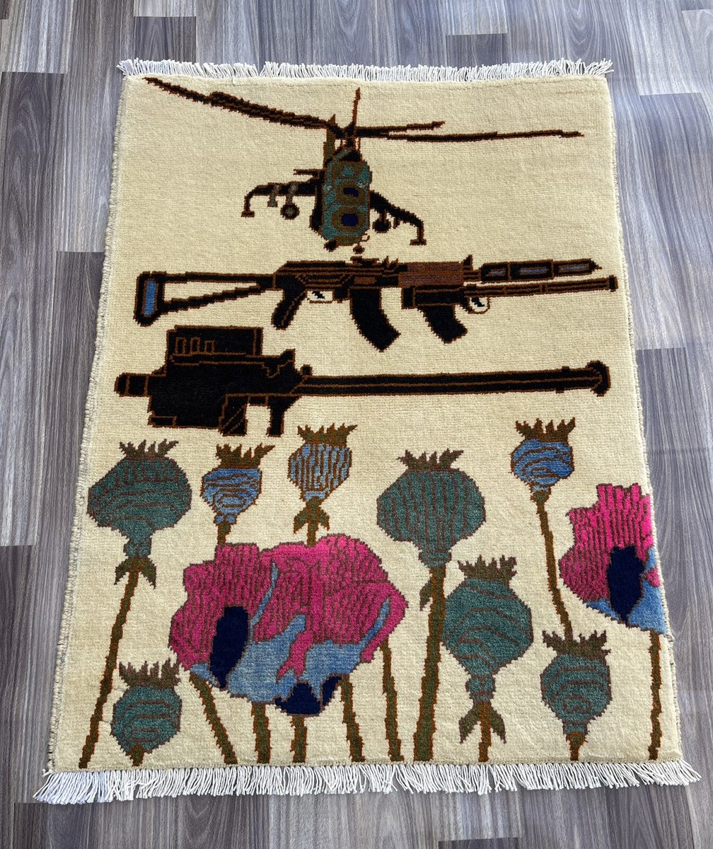 79x61cm Handmade rug Beautifully Made War Rug Afghan War Rug