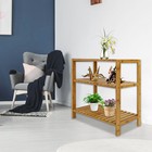 3 Tiers Bamboo Shelf Entryway Storage Shoe Rack Plant Holder Kitchen ...