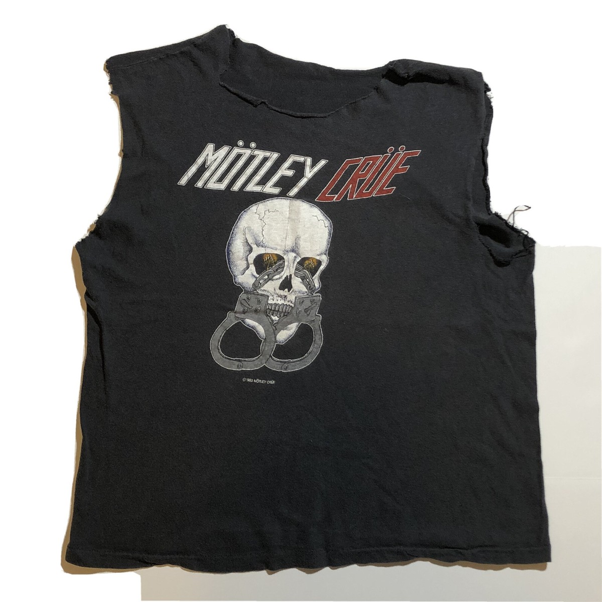 Vintage 1983 Motley Crüe Skull and Handcuffs Painters Cap •Rare Original• Vintage 1983 Crowd Caps Harley Davidson Eagle Graphic  main image 2
