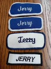 Jerry Name Tag Vintage Patches (Lot of 4)