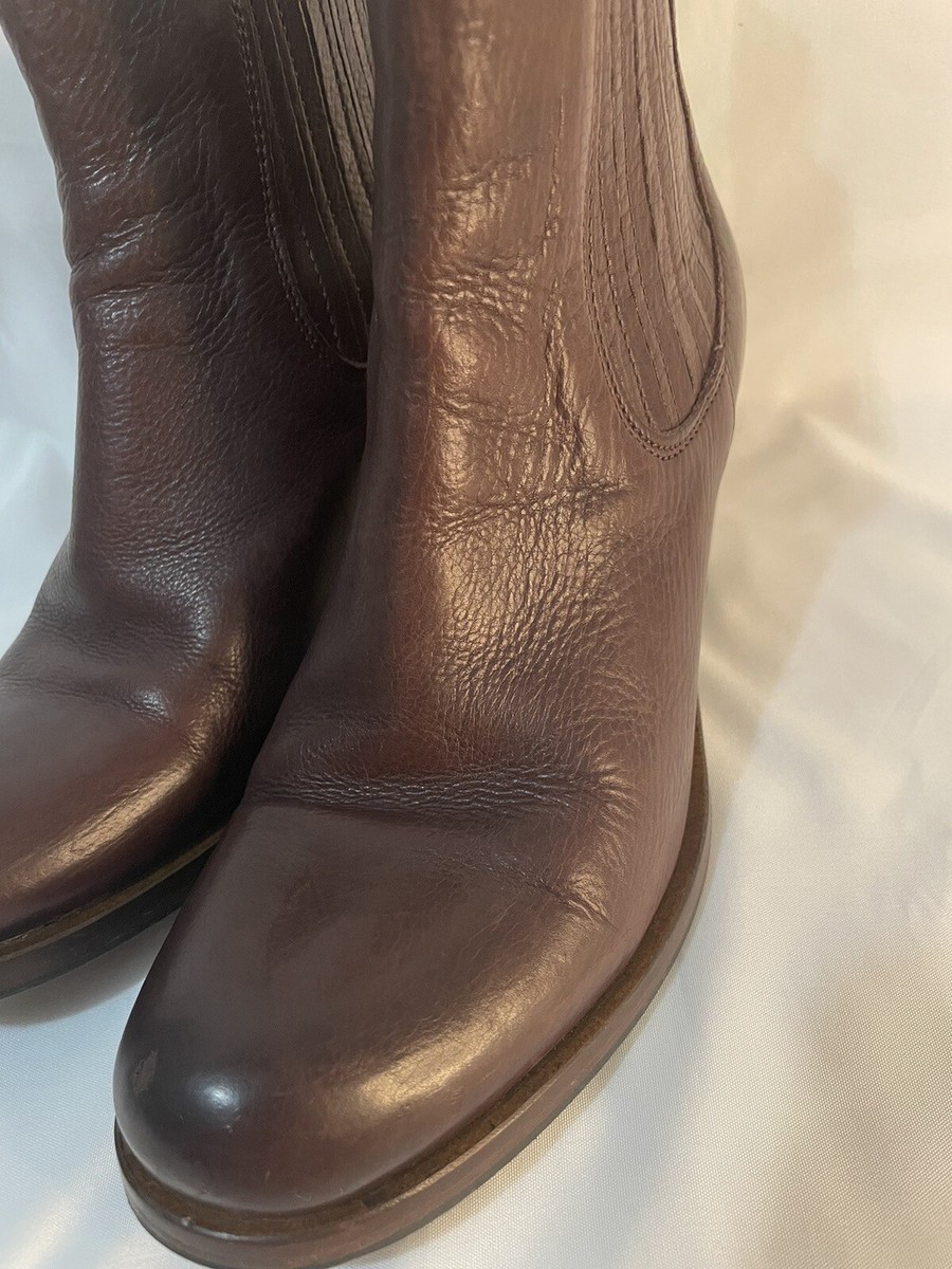 Vero Cuoio Boemos Boots Deep Burgundy Leather Pull On Heeled  display picture 1