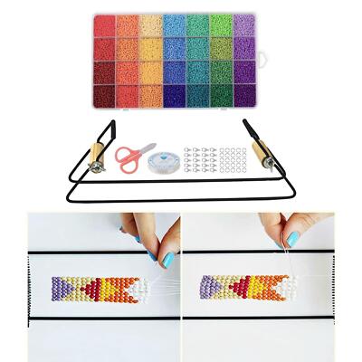 Metal Bead Loom Kit Open Jump Rings Elastic String Scissors
