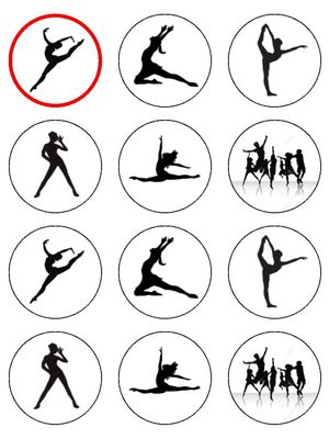 12 x Dance Mix 2'' VORGESCHNITTENES PREMIUM REISPAPIER Essbar CupCake Topper