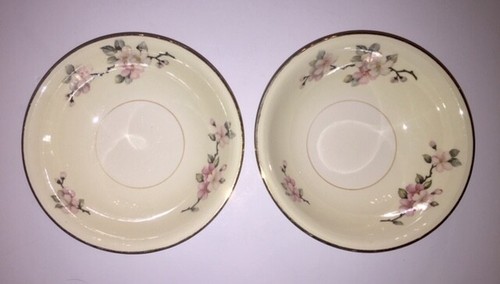 2 Homer Laughlin Eggshell Nautilus Apple Blossom N1670 5 1/4" Dessert Bowls Cute - Picture 2 of 10