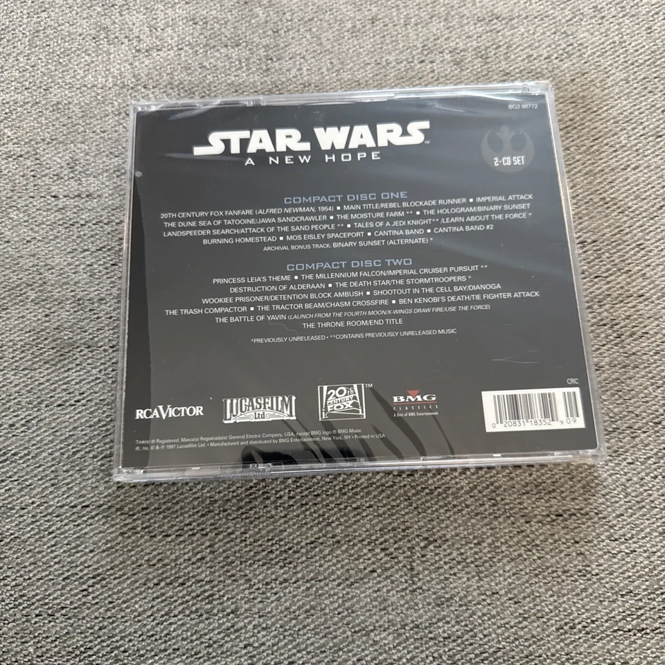 Star Wars: A New Hope by John Williams ( 2 CD Set, Sealed) - Image 2 of 3