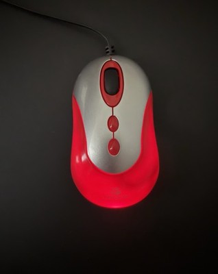 RARE 3  Inch Targus AMU0917USX Mini Mouse USB Pocket Purse Glow Red 5 Button