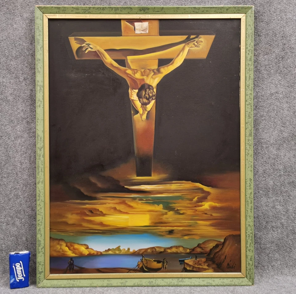 ÖLGEMÄLDE Der Christus des Heiligen Johannes vom Kreuz Kopie nach SALVADOR DALI - Bild 2 von 4