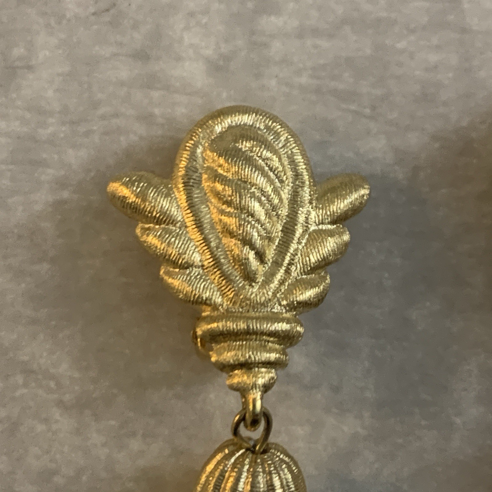 Vintage Givenchy Earrings Statement Tassels Clip On Brushed Gold Tone NY Paris thumbnail 11