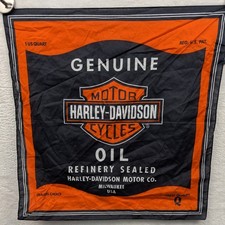 NWT VTG Harley-Davidson Bandana Mens OS Orange Black Genuine Motor Oil Biker Y2K