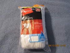 2022 Hanes Mens White 6 Tagless Briefs Medium M Size 32/34 Sealed Package