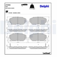 Bremsbelagsatz Scheibenbremse Delphi LP3906 FüR Isuzu MAX 3 TFR TFS DDI TFR87