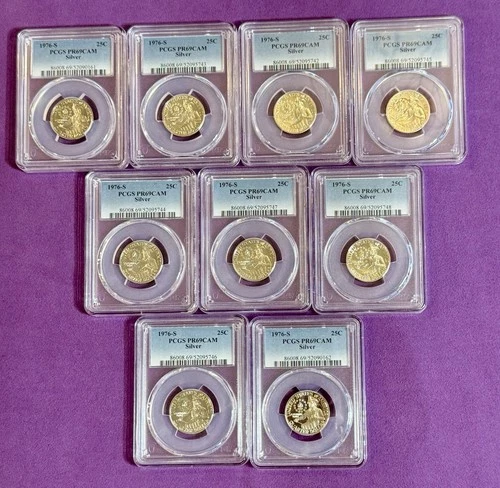 LOT of 10 1976-S SILVER Proof Bicentennial Quarter PCGS PR69CAM Drummer Boy 25C