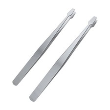 2x Stainless Steel Stamp Philately Tweezers for Stamps Photo Development, etc.