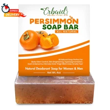 Persimmon Soap Bar for Body Odor Control – Purifying Deodorizing Body Wash with