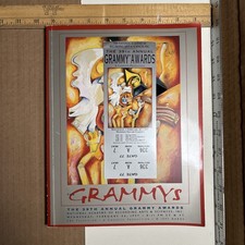 1997 Grammy Awards Full Unused Ticket & Program Feb 26 MSG