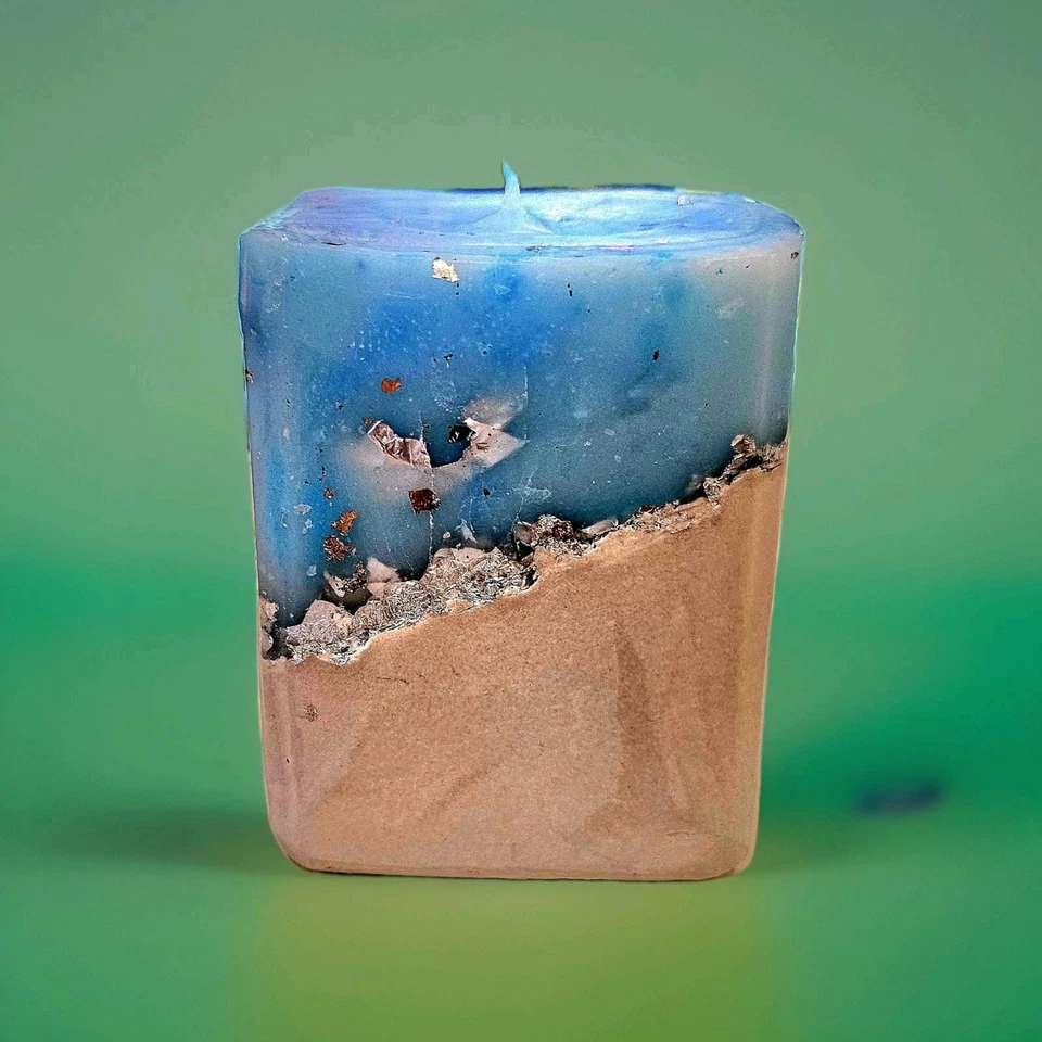 Decorative Candle Soy Wax ,portland Cement Base And Golden Foil - Image 2 of 3