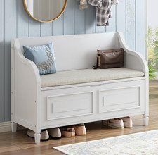 Rustic Solid Wood Entryway Storage Bench