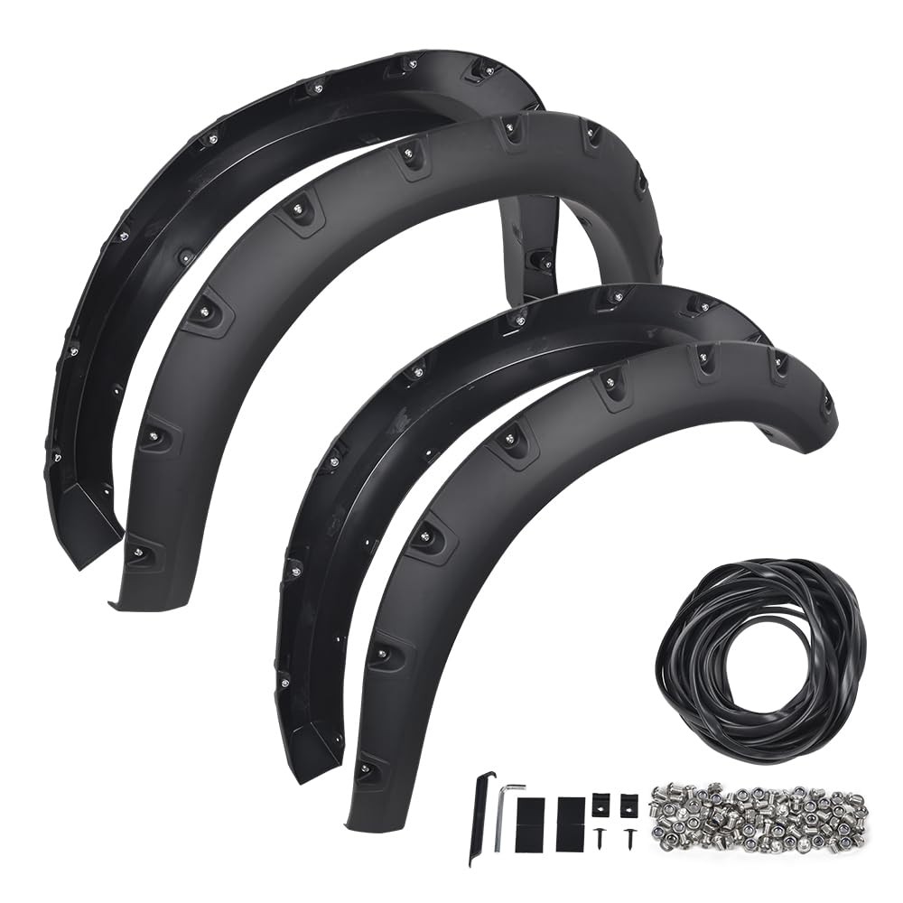 4PCS Riveted Fender Flares for Dodge Ram 1500 2019 2022 Matte Black Not Dually