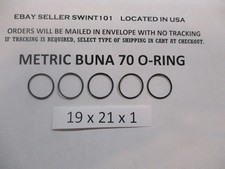 19mm ID x 21mm OD x 1mm thick O-ring. Buna-70. Quan 5.