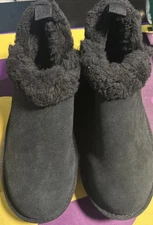 Koolaburra by Ugg Faux Fur Black Slippers Mens Size 10 Shearling Lined